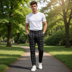TOTA Men Slim-fit Plaid Trousers