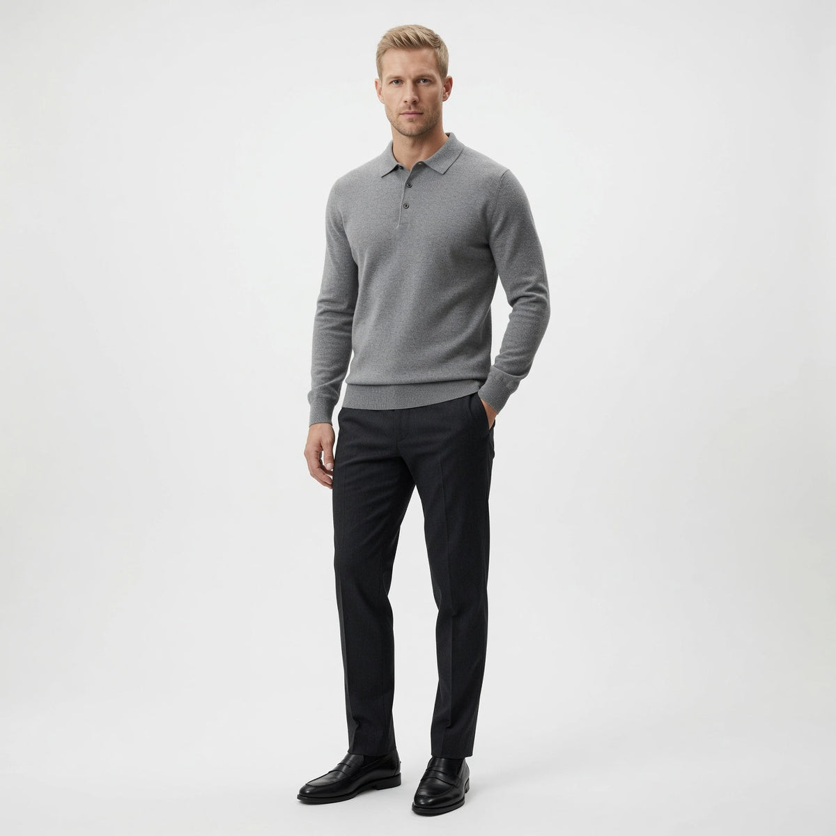 TREY Cashmere Polo Sweater