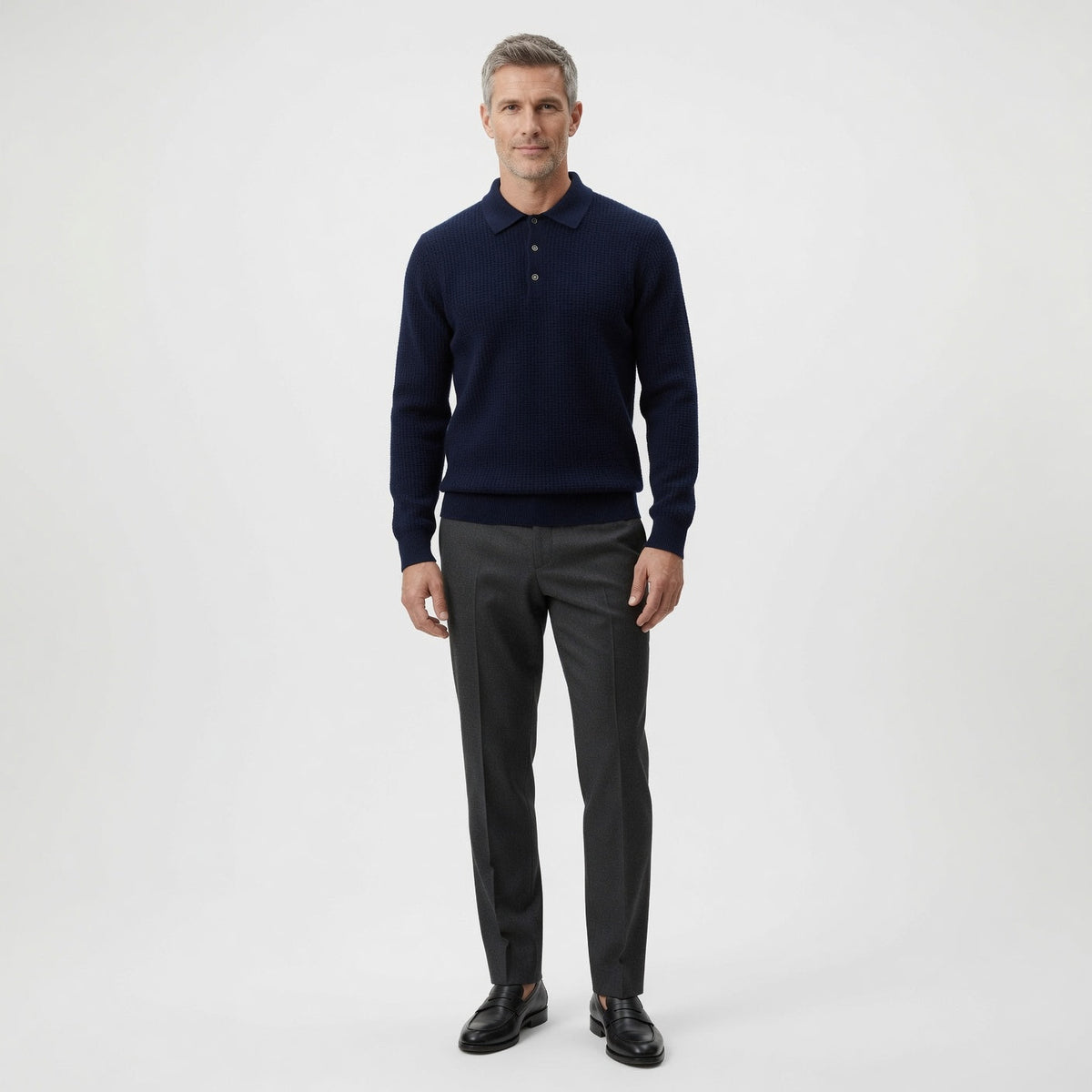 TREY Cashmere Polo Sweater