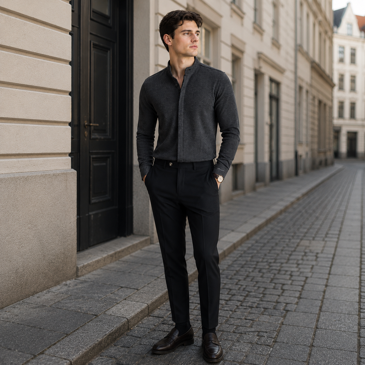 WINDHAM Premium Mandarin Collar Shirt