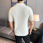 Men´s Knitted V-neck Polo Shirt