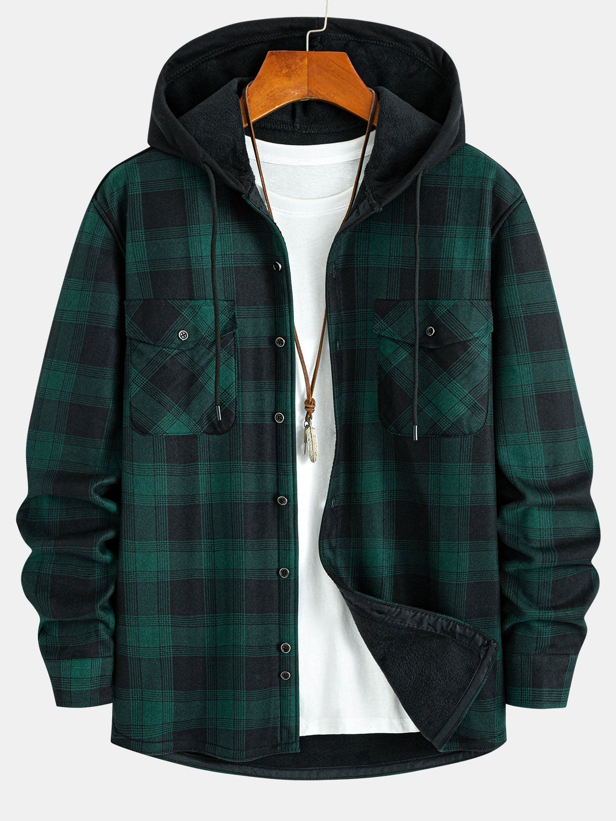 Arvento Cozy Hooded Flannel Shirt