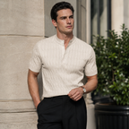 FINNIX Cable-Knit Henley Polo
