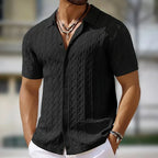 DUXE Button-Up Knit Polo