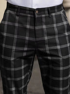TOTA Men Slim-fit Plaid Trousers