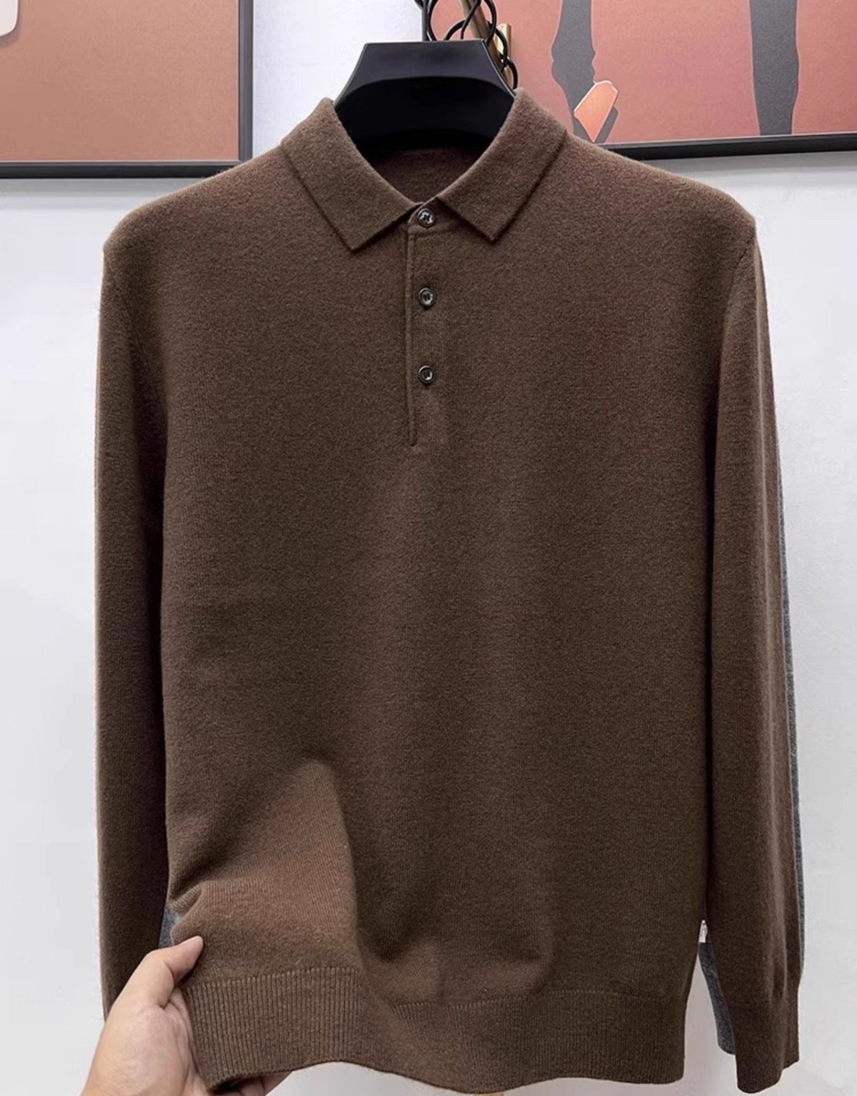 TREY Cashmere Polo Sweater