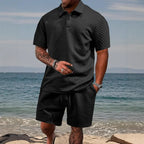 CAPRI Knit Polo & Drawstring Shorts Set