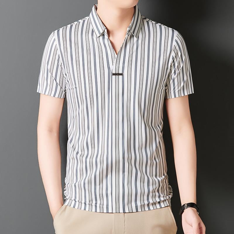 ADRIANO Breathable Silk Striped Shirt