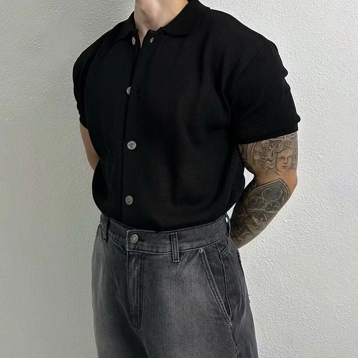 WESLEY Premium Full-Button Knit Polo