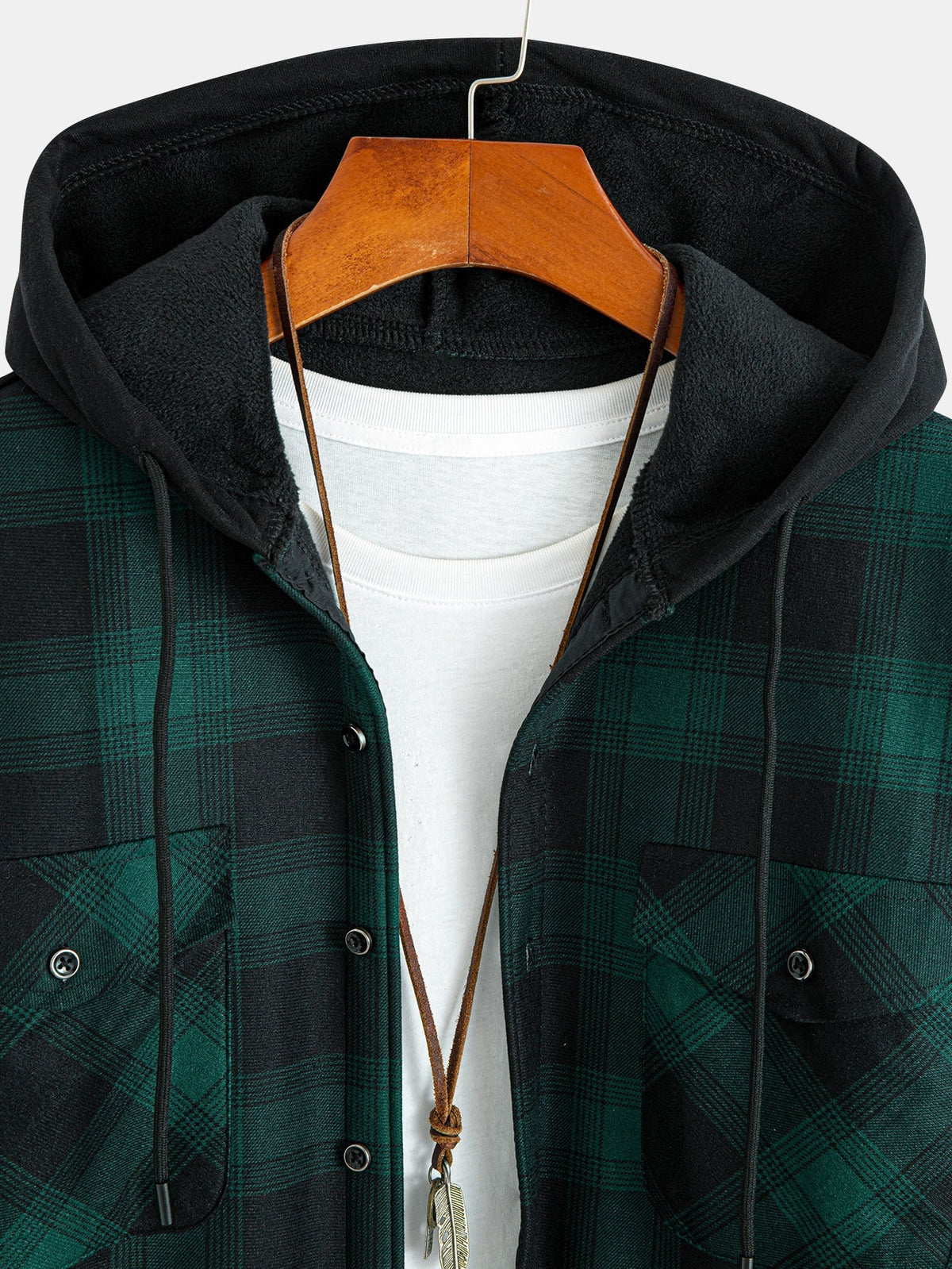 Arvento Cozy Hooded Flannel Shirt