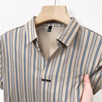 ADRIANO Breathable Silk Striped Shirt