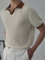 WALDRON Premium Contrast V-Neck Polo