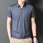 ADRIANO Breathable Silk Striped Shirt