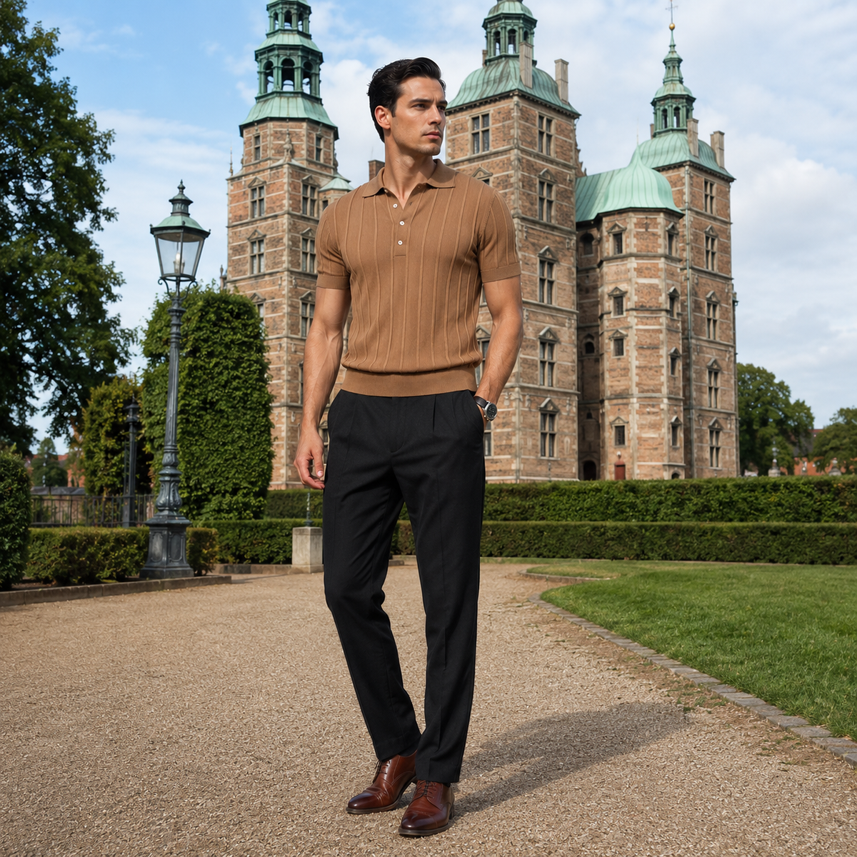 Belmont Stripe Summer Polo Shirt