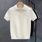 Men´s Knitted V-neck Polo Shirt