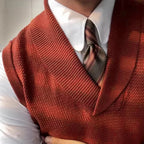 HESLEY Open Collar Knitted Vest
