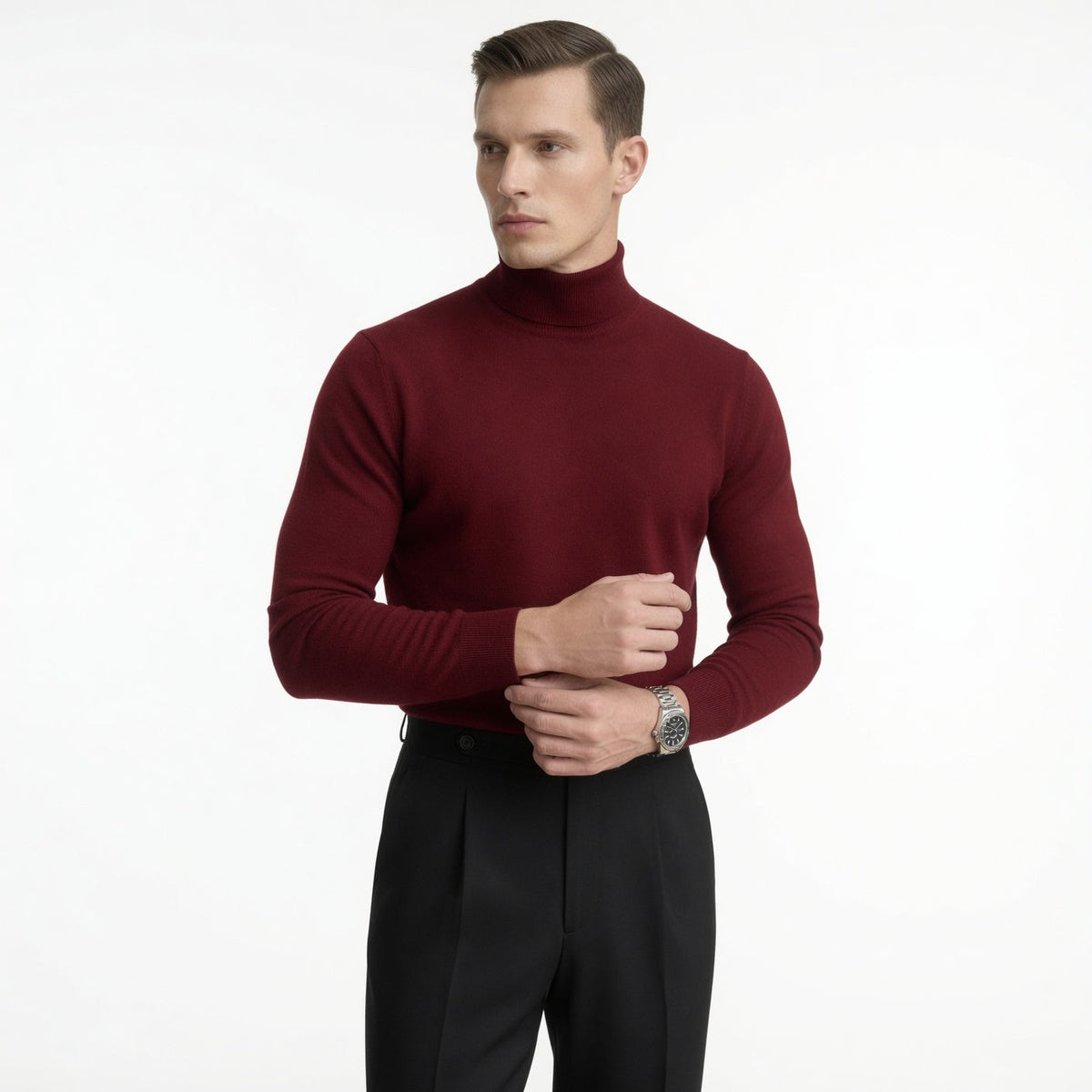 DARRO Stretchy Mock Neck Pullover