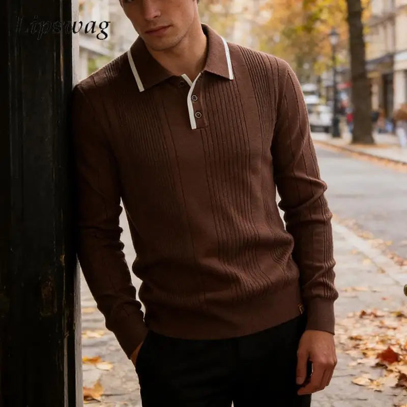ARON Striped Knit Sweatshirt