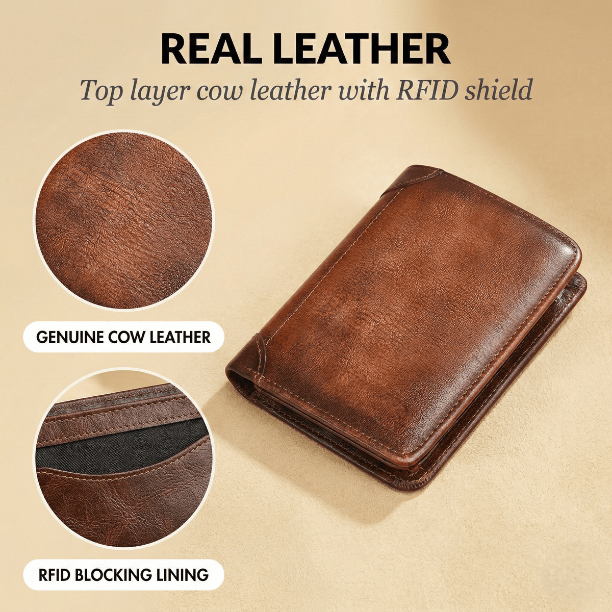 SANZA Leather Wallet & Card Holder