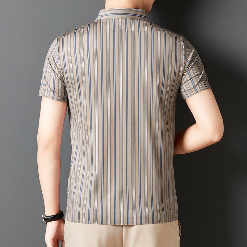 ADRIANO Breathable Silk Striped Shirt