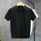 Men´s Knitted V-neck Polo Shirt