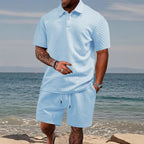 CAPRI Knit Polo & Drawstring Shorts Set