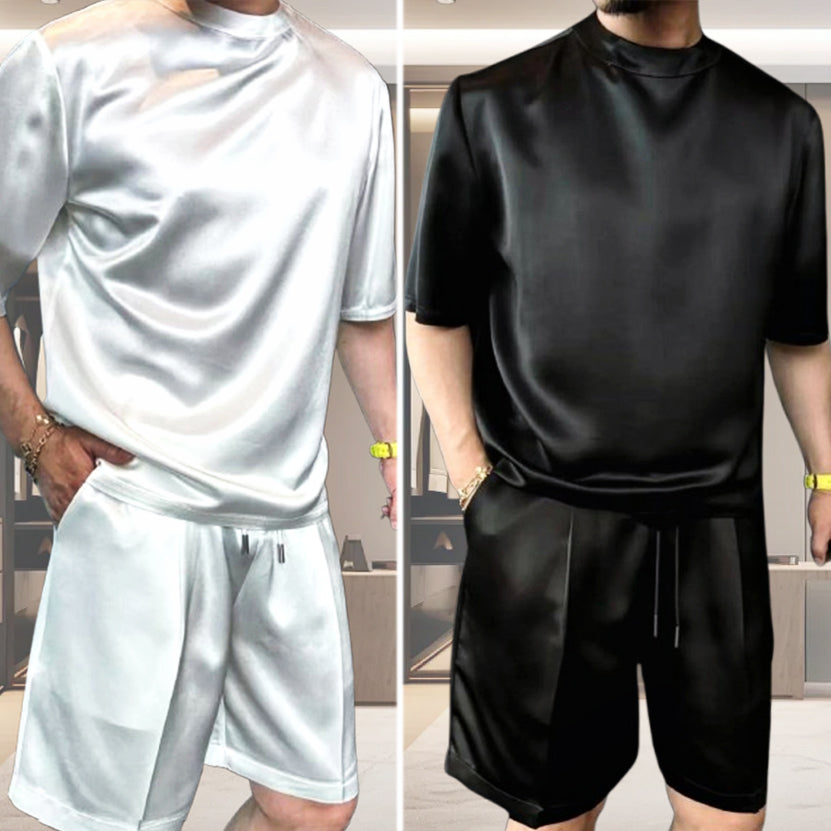 SETA Luxury Silky Top & Shorts 2-Piece Set