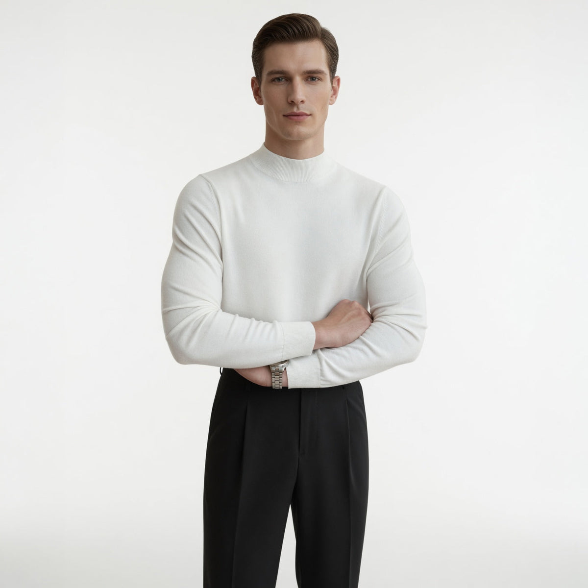 DARRO Stretchy Mock Neck Pullover