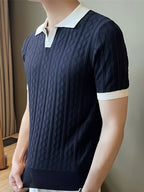 WALDRON Premium Contrast V-Neck Polo