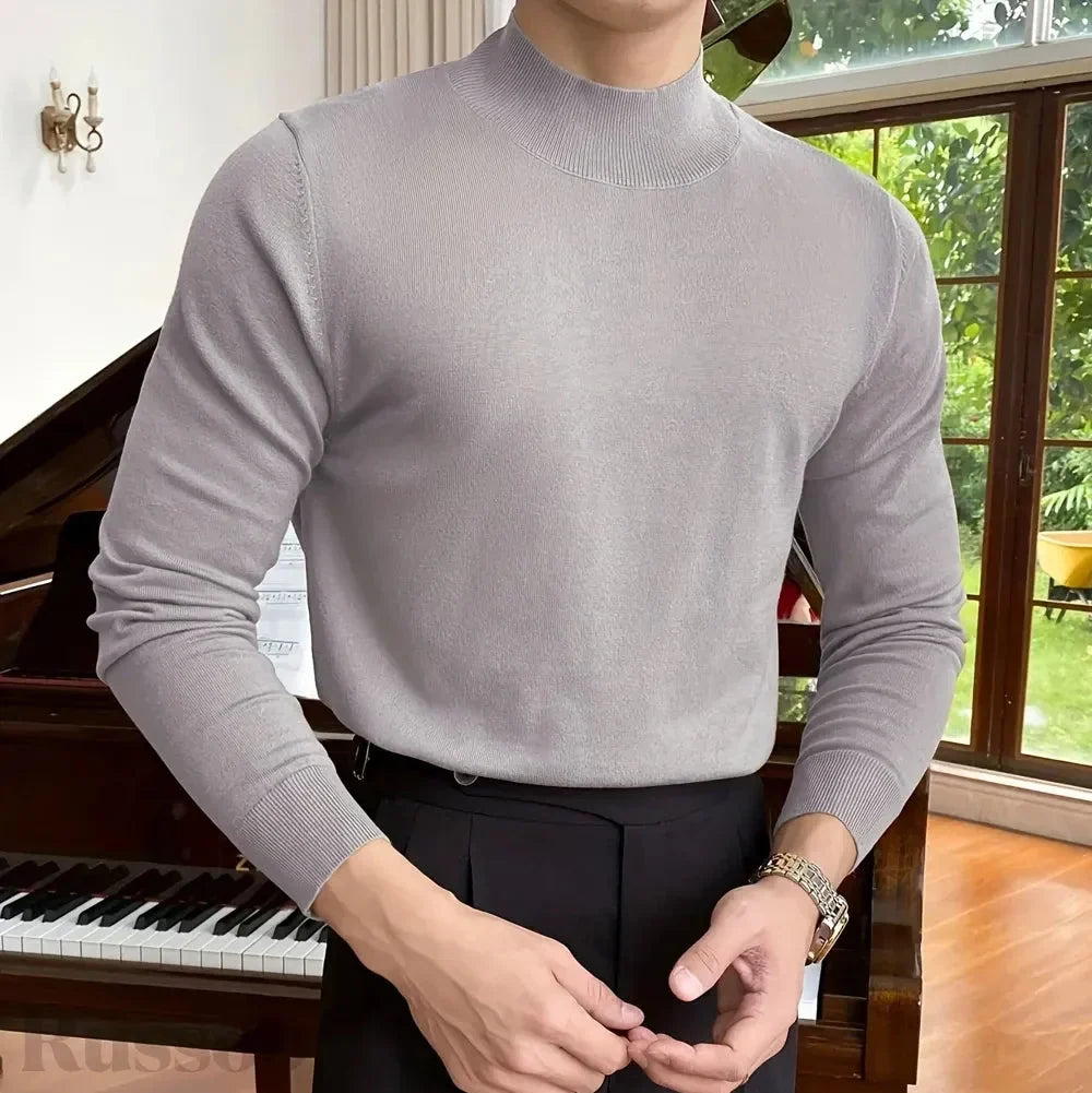 DARRO Stretchy Mock Neck Pullover