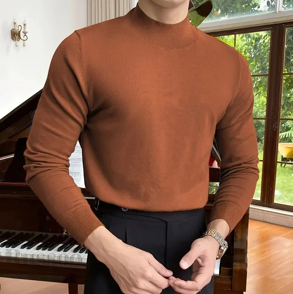 DARRO Stretchy Mock Neck Pullover