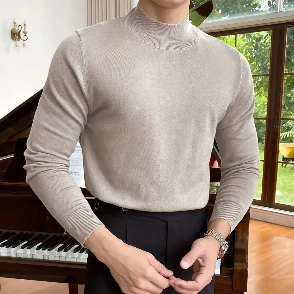 DARRO Stretchy Mock Neck Pullover